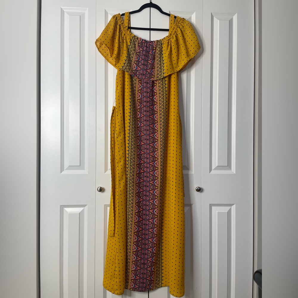 AUW Maternity Off Shoulder Maxi Dress
